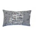 thumbnail image 2 of 24" White Michigan Lower Peninsula Daylight Skyline Lumbar Decorative Pillow, 2 of 5