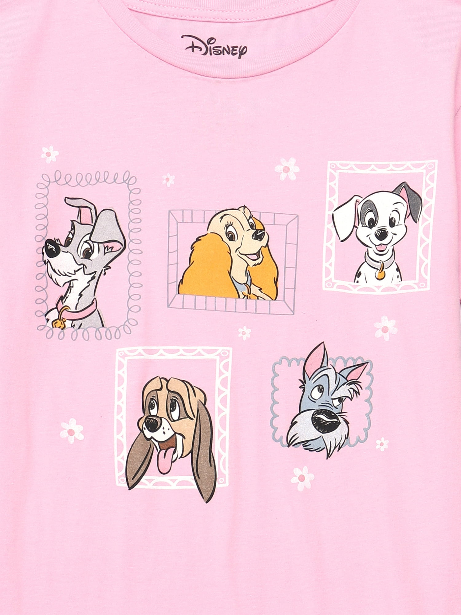 Disney Dogs Stay Pawsome Girls Short Sleeve Graphic T-Shirt, Sizes 4-16