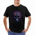 thumbnail image 2 of Skull and Flower T-shirt Halloween T-shirt Aesthetics T-shirt Aesthetic shirt Mexican T-shirt, 2 of 5