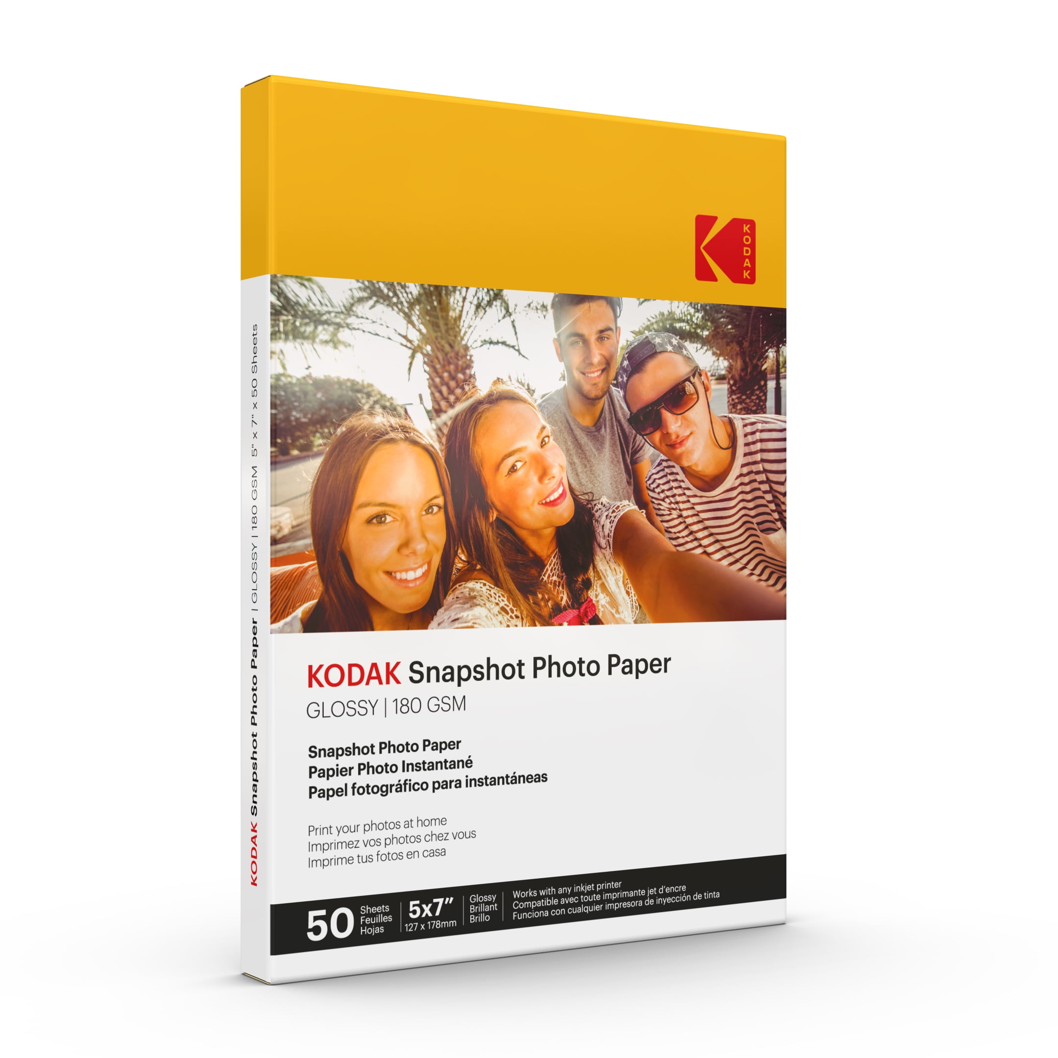KODAK Photo Paper Gloss 5 X 7 SNAPSHOT 50 count, 48lb-180 g/m 2 - 8.5MIL (41307)…