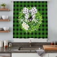 thumbnail image 5 of Botanical Flower Wreath Sheer Curtains 63 Inches Long, Rustic Bow-Knot Green Black Plaid Light Filering Curtains, Breathable Simi Curtain Privacy Drapes for Living Room Bedroom Window Treatment, 5 of 9