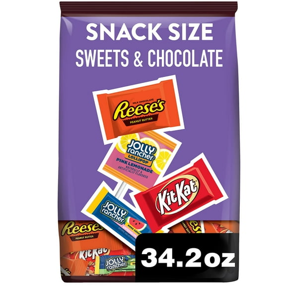 Jolly Rancher, Kit Kat And Reese,S Assorted Flavored Snack Size, Candy Party Pack, 34.19 Oz