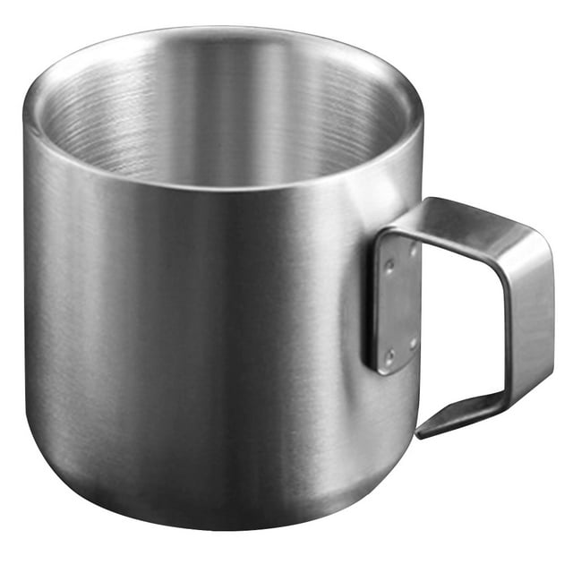 WORGEOUS Taza de cereal de metal taza de metal para avena de metal mango de copa de copa de desayuno recipiente de leche
