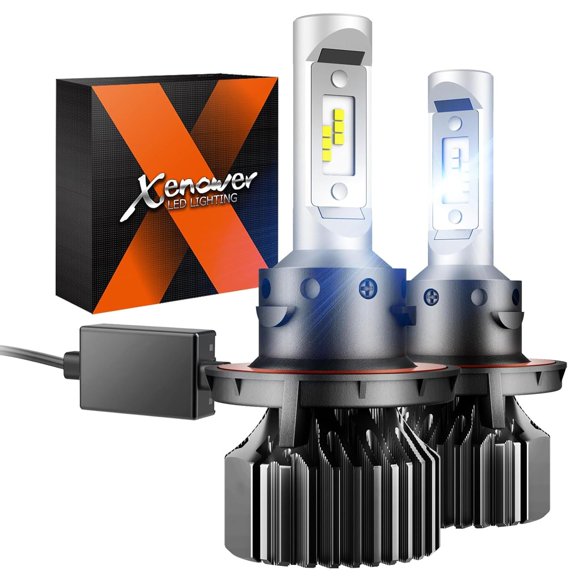SEALIGHT H13 Ampoules de Phare DEL 9008 50000LM Luminosité 800 %, Double Faisceau Hi/Lo, Blanc Froid 6000K, Faisceau Haut-Bas H13 Remplacement Halogène, Pl