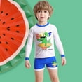 thumbnail image 4 of GYRATEDREAM Boys 2 Piece Rash Guard Set Swimsuit UPF 50+ Long Sleeve Swimwear with Swim Trunks Bathing Suit for 4-8Y Blue, 4 of 8