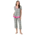 thumbnail image 6 of Layla Women's Sleepwear 2-Piece Knit Short Sleeve Top and Pant Pajama Set, Sizes XS-4X, 6 of 6