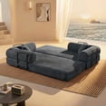 thumbnail image 2 of Leumius 78 Inch Convertible Sleeper Sofa Bed,Folding Floor Mattress Couch with Fixed-Shape Frame,Futon Boneless Couch Lounge Loveseat with Pull Out Bed, No Assembly Required,Antique Gray, 2 of 8