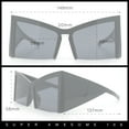 thumbnail image 4 of Womens Oversized Triangular 80s Vibe Thick Temple XL Cat Eye Sunglasses Green - Brown, 4 of 8
