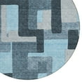 thumbnail image 4 of HomeRoots 613237 8 ft. Sky Blue, Denim Blue & Gray Round Geometric Washable Indoor & Outdoor Area Rug, 4 of 5