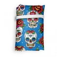 thumbnail image 4 of Sugar Skull Reusable Grocery Bag, Pattern Skulls and Roses in Floral Mexican Style Ornaments Print, Printed Fabric Grocery Bag Practical and Simple Everyday Use, Blue Red Ivory, by Ambesonne, 4 of 4