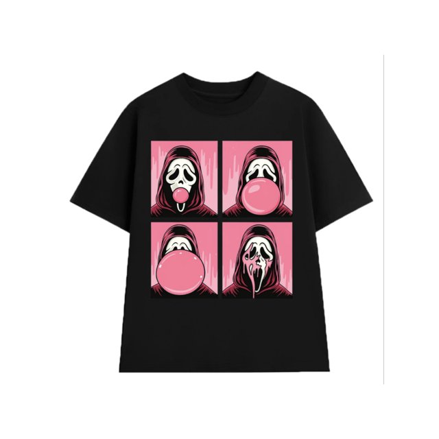 Halloween Bubblegum Mask Graphic Tee -Funny Creepy Shirt -Shades For Everyone - Unisex Design.Unisex Style Essentials - Trendys To Timeless