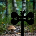 thumbnail image 6 of Personalized Dog Memorial Stake, Custom Name Bone-Shaped Pet Grave Marker with Angel Dog Silhouette, Weatherproof Outdoor Garden Yard Cemetery Decor, Black Metal Memorial Sign for Beloved Dogs, 6 of 9