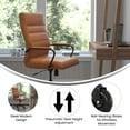 thumbnail image 6 of BizChair High Back Brown LeatherSoft Executive Swivel Office Chair with Black Frame, Arms, and Transparent Roller Wheels, 6 of 9