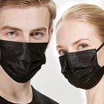 thumbnail image 2 of Mascarilla facial NNPCBT negra desechable de 3 capas, 100 piezas, 2 of 6