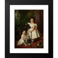 thumbnail image 2 of Józef Simmler 19x24 Black Modern Framed Museum Art Print Titled - Portrait of Maria Roża Kronenberg and Roża Maria Karolina Kronenberg with a Dog (1860), 2 of 5