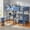 Navy Blue, variant on Full Size Wood Loft Bed with Desk, Bedside Storage Shelf, Sofa & LED Light, Space-Saving Design with Rotating L-Shaped Desk & Convertible Lower Lounge, White