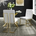 thumbnail image 2 of Posh Living Evan Faux Leather Dining Side Chair in White/Gold (Set of 2), 2 of 8