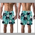thumbnail image 3 of luoweisi Men's Beach Shorts Quick Dry Swim Trunks with Mesh Lining Panda L, 3 of 5