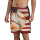 thumbnail image 2 of Balery Baseball Ball With Flag Traje de Baño Estilo Hawaiano para Hombre, Shorts de Secado Rápido con Bolsillos-Small, 2 of 6