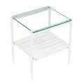 thumbnail image 5 of Gzxs 2-Tier Side Table, Set of 2 End Tables with Clear Tempered Glass Top and White MDF Storage Shelf, Slim Nightstands Sofa Table for Living Room, Bedroom, 19.1"L x 15.35"W x 21.14"H, 5 of 8
