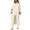 B, variant on Linen Blend Asymmetrical 2 Piece Set for Women, Round Neck Long Sleeve Tunic with Wide Leg Pants, Fall Casual Outfit, 2 Piece, S-XXL Plus Size Friendly