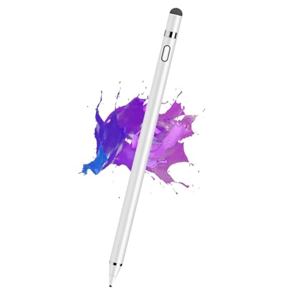 Stylus Pen for Touchscreen,Rechargeable Digital Fine Point Active Tablet Pencil,Stylus Pen for iPhone/Android/Apple iPad Pro/Air/Mini/Samsung/Cellphone/Tablet Drawing & Writing - White