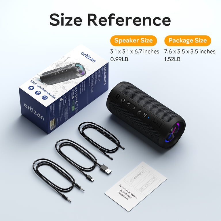 Ohayo Portable Bluetooth Speaker, LED Lights, 30H Playtime