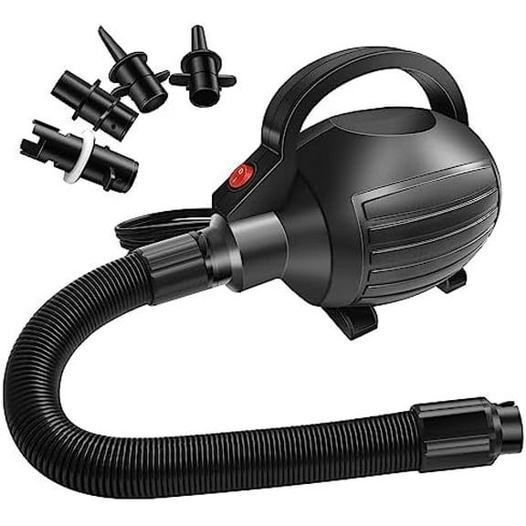 600W Electric Air Pump for Inflatable Gymnastics Mat, 110-120V AC Air Mattress Quick Fill Inflator Deflator Pump, Portable for Pool Floats/Air Bed/Gymnastics/Gym,4 Nozzles$$