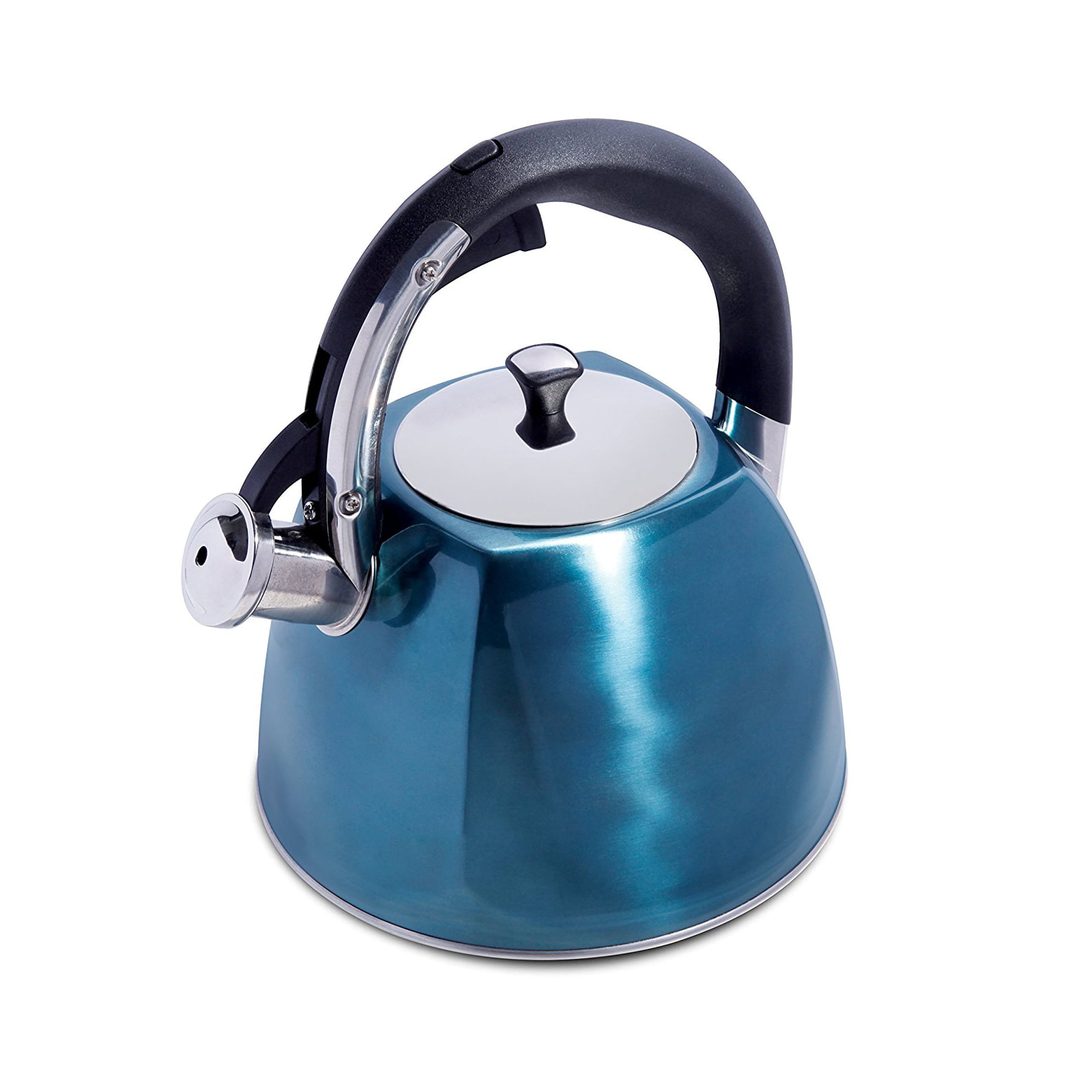 Stainless Steel Whistling Teapot 2.5 Liter Turquoise Tea Kettle 