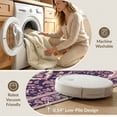 thumbnail image 5 of ODIKA 3'x5' Washable Throw Rug Stain Resistant, Low Profile, Non-Slip Pink Purple Damask Symmetrical Ornamental Ivory Border for Entryway, Kitchen, Mudroom, 5 of 7