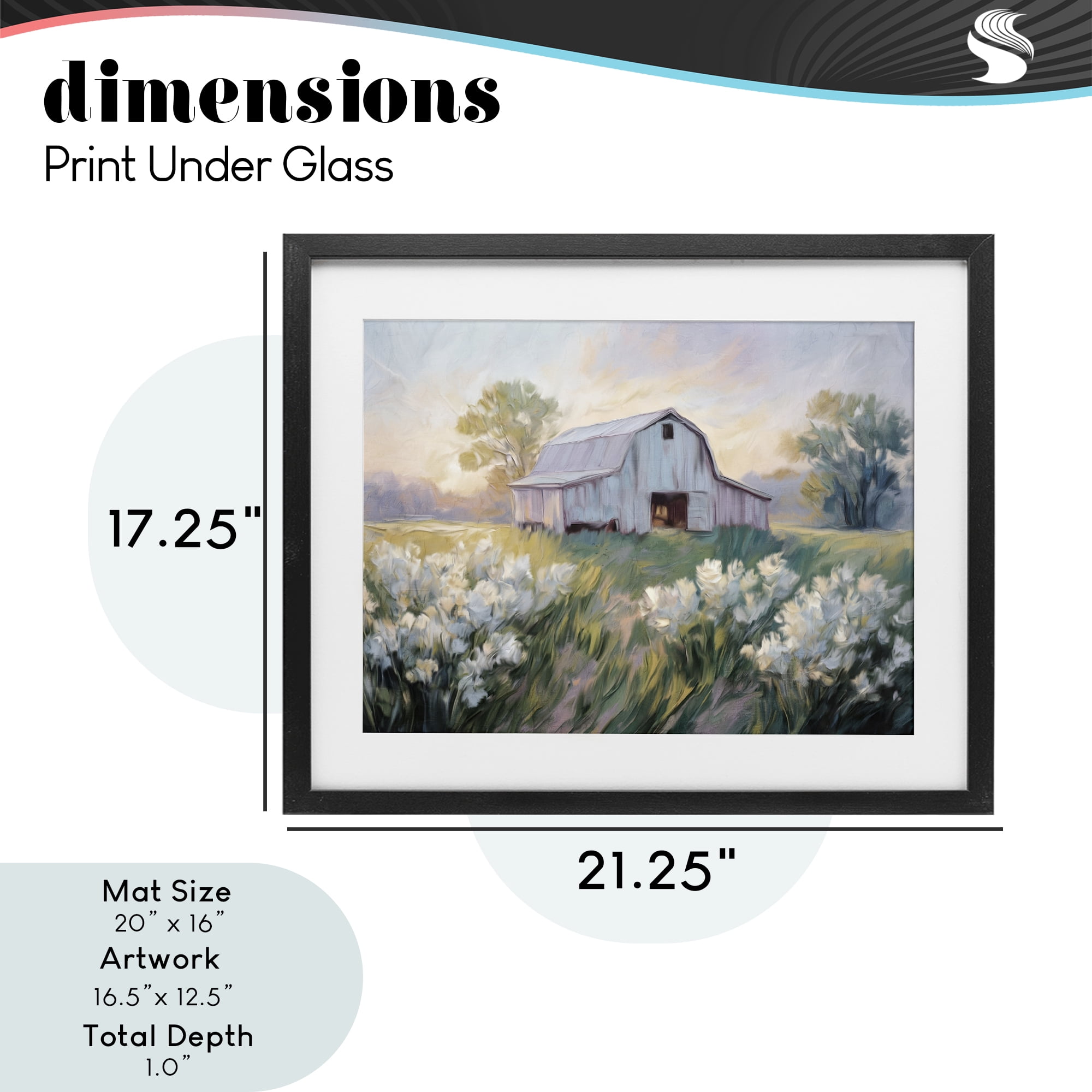 Stupell Industries Secluded Barn Landscape Black Framed Print Under Glass, design by Kim Allen