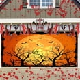 thumbnail image 3 of 8X7 ft Happy Halloween Orange Garage Door Decoration Background Bat Scary Pumpkin Lantern Full Moon Backdrops for Parties Kids Photo Photography Booth Decor Banner Cover, 3 of 5