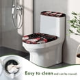 thumbnail image 5 of HELLHERO Santa Claus and Snowflakes Toilet Lid Covers Soft & Reusable Toilet Lid Dust Cover Set Stretch Fit 2-Piece, 5 of 8