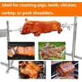 thumbnail image 5 of iMeshbean 90lbs Rotisserie Grill Kit, Electric Pig Spit Rotisserie Grill with 45W Motor,Stainless Steel Spit Roaster Stand for Roasting Pig Lamb Turkey Chicken & Whole Animals,Height Adjustable, 5 of 7