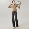 thumbnail image 1 of Conjunto deportivo de 2 uds para mujer, traje de Yoga liso elástico con cremallera, camisa de manga larga, mallas de cintura alta, ropa de gimnasio de entrenamiento transpirable, 1 of 5