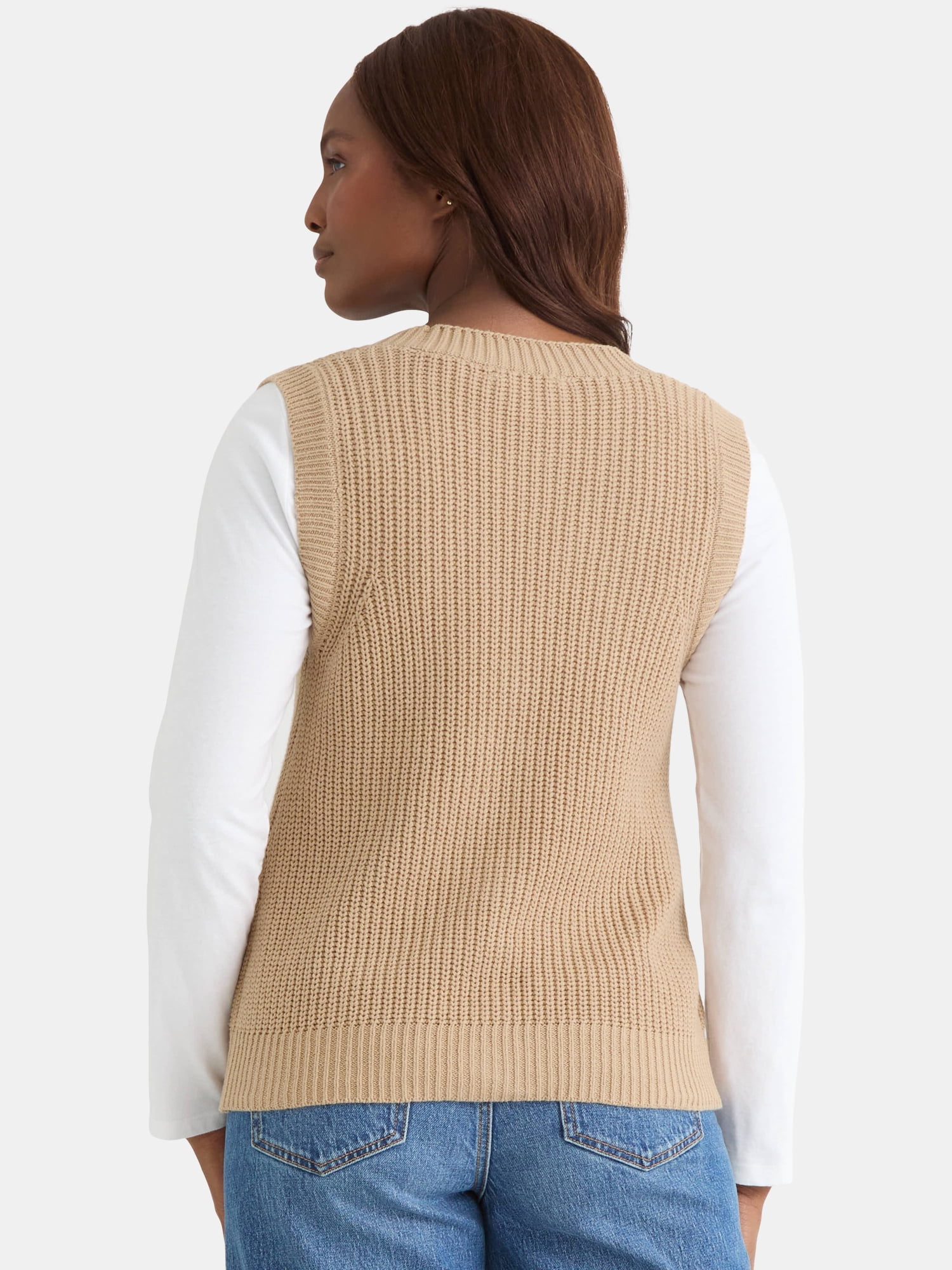 Time and Tru Women's Sweater Vest, Sizes XS-XXXL