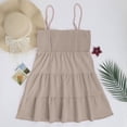 thumbnail image 4 of Womens Sleeveless Smocked Mini Dress Flowy Cute Summer Dresses Boho Spaghetti Strap Tiered A Line Casual Sundress, 4 of 7