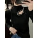 thumbnail image 4 of 2024 Jersey ajustado de cuello alto con cuentas ahuecadas, jersey suave y cálido para mujer, suéter de Otoño Invierno, Jersey acanalado de punto para mujer, 4 of 5