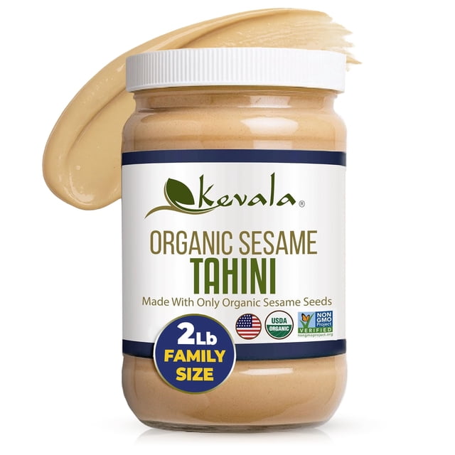 Kevala Tahini de Sésamo Orgánico – USDA Organic, Certificado Non‑GMO & Kosher | Pasta suave de semillas de sésamo con sabor puro a sé