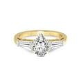 thumbnail image 3 of 5 Carat IGI Certified Pear Shape Lab Grown Diamond Engagement Ring | 14K Yellow Gold |adison Three Stone Side Baguette Diamond Ring | FG-VS1-VS2 Quality Friendly Diamonds, 3 of 4