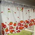 thumbnail image 3 of Cotton Window Valance Fruits Print 58 Inch Wide Falling Apples and Cherries White, 3 of 3