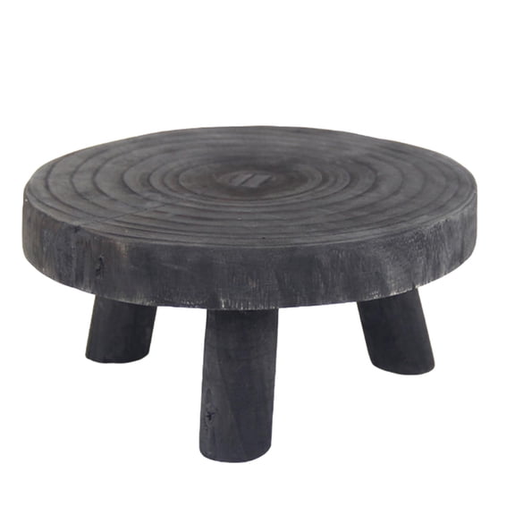 jicheng Plant Display Stand Accessories with 4 Legs Fashionable Wooden Planter Stool Black M