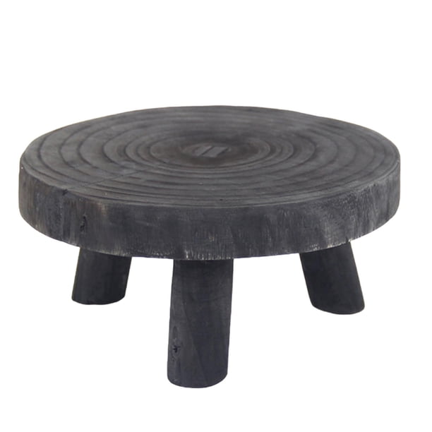 Soporte para plantas, soporte para macetas, soporte para macetas de jardín, base de madera, taburete para plantas Negro M