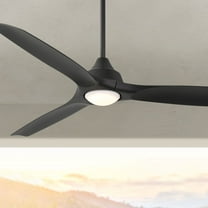54" Casa Vieja Hermosa Wind Matte Black LED Damp Ceiling Fan