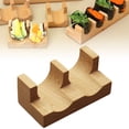thumbnail image 2 of Sushi Serving Tray, , B Wooden Temaki Sushi Roll Holder Display Stand with 4 Slots for Home Restaurant Use, by Goohae, 2 of 9