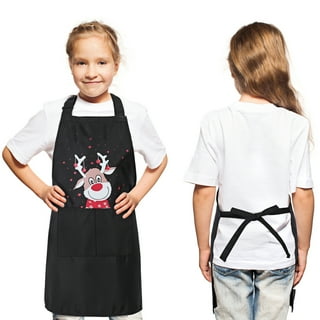 Littlebit & Vix Mommy and Me Mother Daughter Matching Aprons Gift Set with  Chef Hat for Kitchen Cooking and Baking - Mom and Kid Apron, Pink, One Size