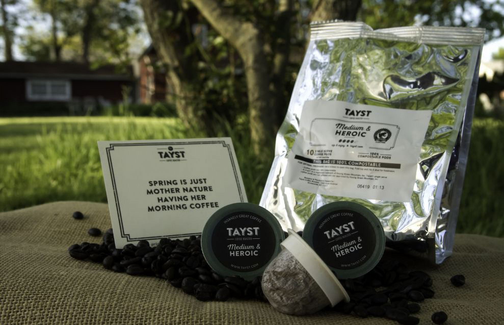 Tayst Medium Roast Coffee Pods | 30 ct. Medium & Heroic | 100% Compostable Keurig K-Cup compatible | Gourmet Coffee in Earth Friendly packaging