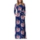 thumbnail image 1 of Vestido largo con estampado floral, manga larga, cuello redondo, cintura fruncida, vestido de mujer con bolsillos laterales, 1 of 5
