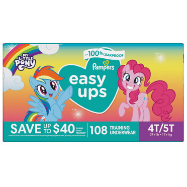 Pampers Easy Ups Training Underwear My Little Pony Size 4T/5T (37  lb) 108 count