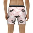 thumbnail image 4 of Cauagu Swan And Flowers2 Print Men's Boxer Briefs, Funny & Cute Underwear Elastic Waistband Briefs Ideal Gift for Men,1-Pack, 4 of 7